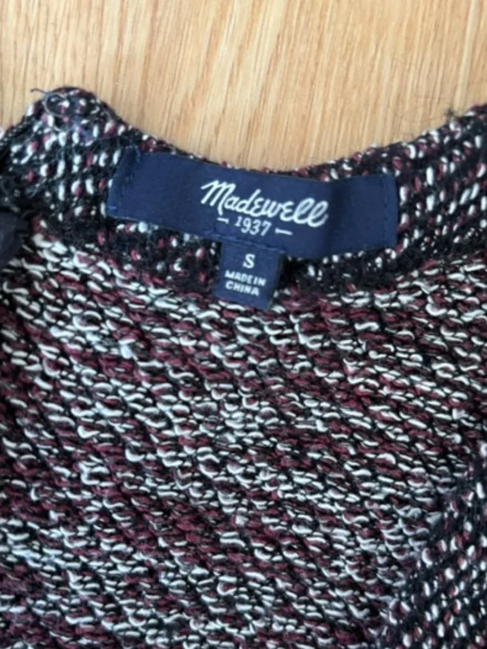 Madewell Terrace Tweed V Neck Sleeveless Dress Small